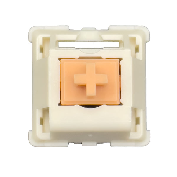 MMD V2 Holy Panda switch met oranje stem en witte behuizing – tactiele mechanische switch